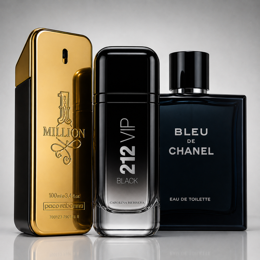 Combo aus 3 Herrenparfums – 1 Million, Bleu de Chanel und 212 VIP Black
