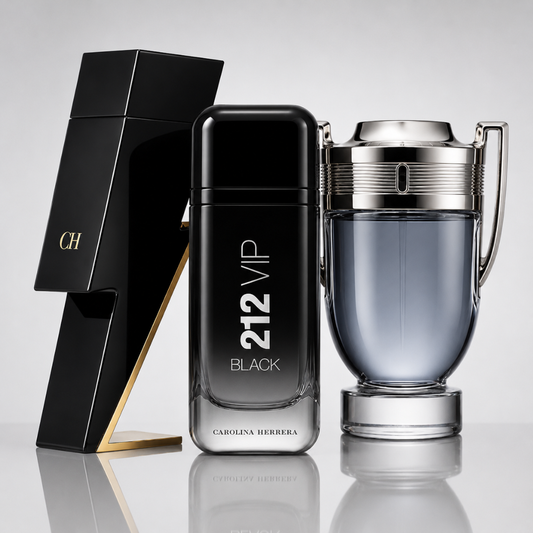 Combo aus 3 Herrenparfums – Bad Boy von Carolina Herrera, 212 VIP Black von Carolina Herrera und Invictus von Paco Rabanne