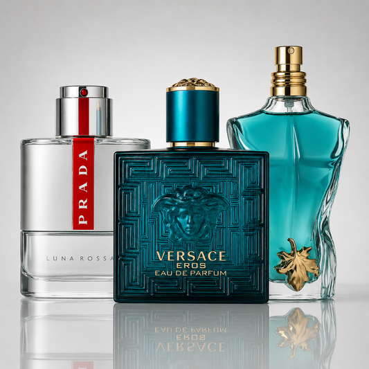 Combo aus 3 Herrenparfums – Prada Luna Rossa, Versace Eros, Le Beau