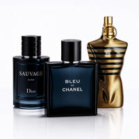 3 Herrenparfüm-Set - Dior Sauvage Elixir, Bleu de Chanel & Le Male Elixir