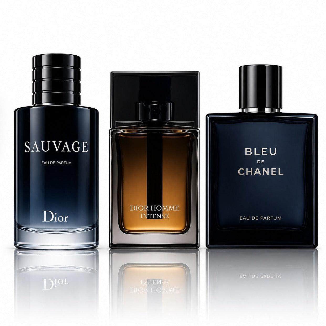 3 Herrenparfüm-Set - Sauvage Dior, Bleu de Chanel & Dior Homme Intense