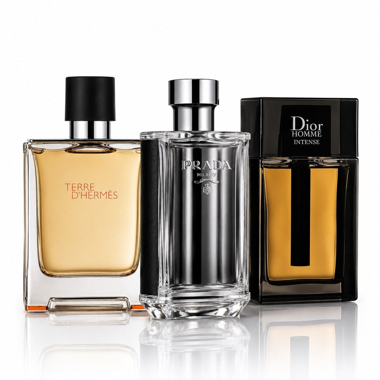 3 Herrenparfüm-Set - Terre d’Hermès, Prada L’Homme & Dior Homme Intense