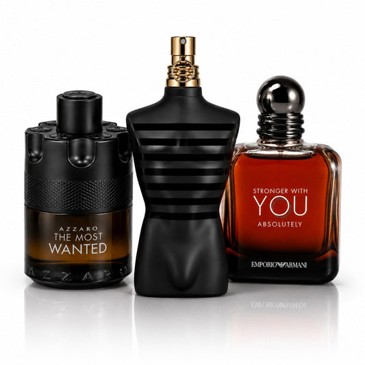 3er Herrenparfüm-Set - Azzaro The Most Wanted, JPG Le Male Le Parfum & Armani Stronger With You Absolutely