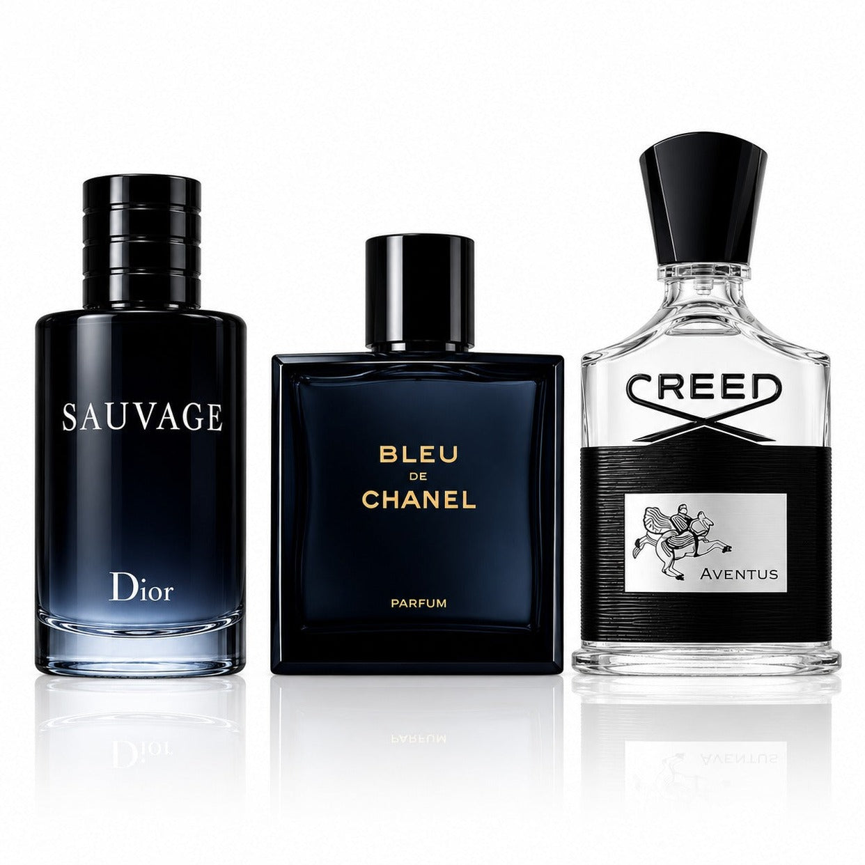 3 Herrenparfüm-Set - Sauvage Dior, Bleu de Chanel & Creed Aventus